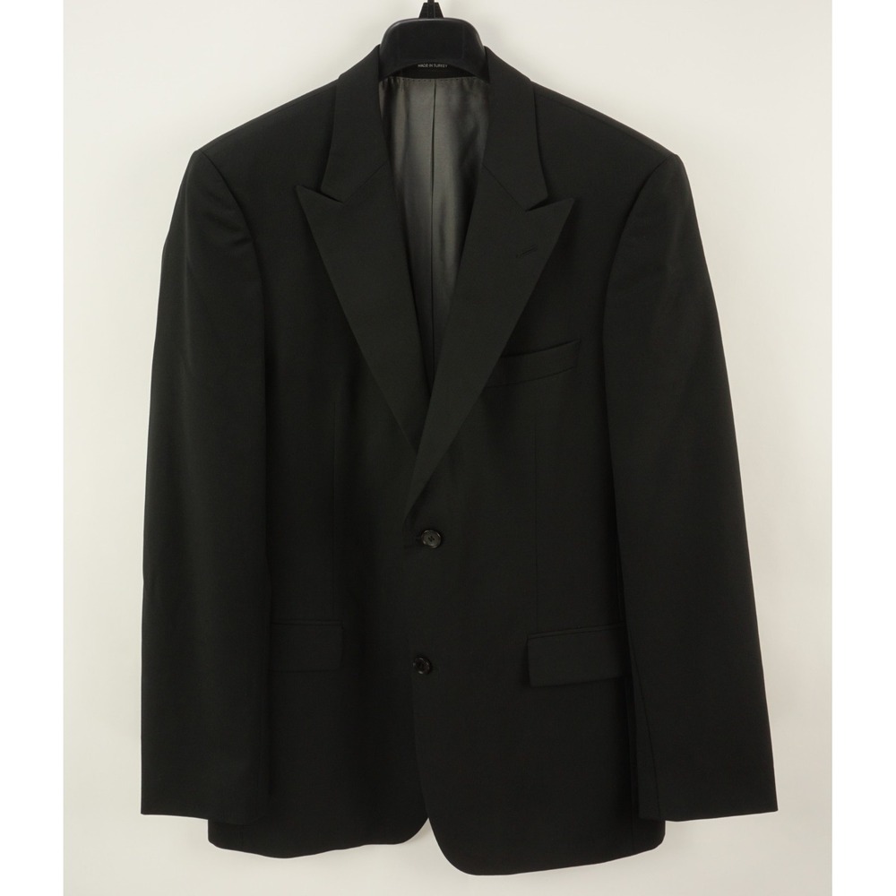 Hugo Boss Black Two Button Peak Lapel Perell Movie Blazer Black Woven Wool 42L